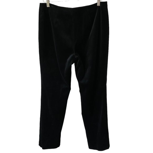 Ron Leal Velvet Trouser Pants Classic Black Holiday Party Size 10 - Picture 2 of 14